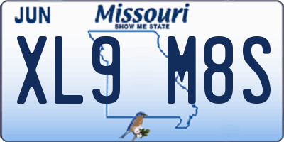 MO license plate XL9M8S