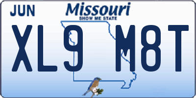 MO license plate XL9M8T