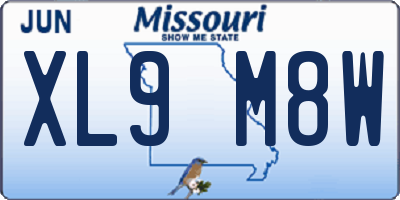 MO license plate XL9M8W
