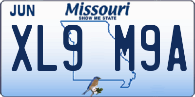 MO license plate XL9M9A
