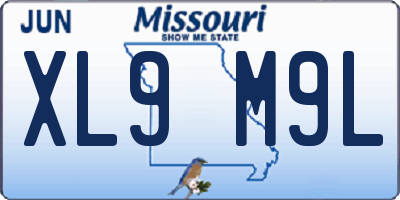 MO license plate XL9M9L