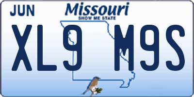 MO license plate XL9M9S