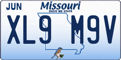 MO license plate XL9M9V