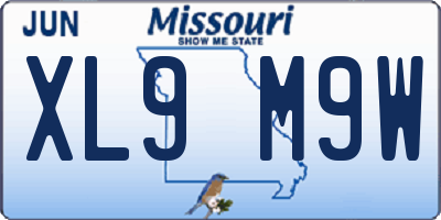 MO license plate XL9M9W