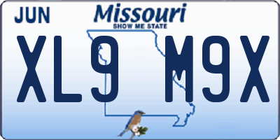 MO license plate XL9M9X