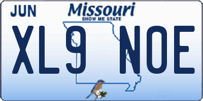 MO license plate XL9N0E