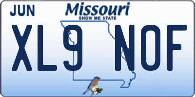 MO license plate XL9N0F