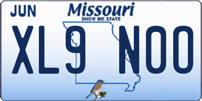MO license plate XL9N0O