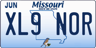 MO license plate XL9N0R