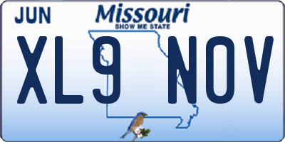 MO license plate XL9N0V