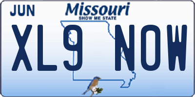 MO license plate XL9N0W