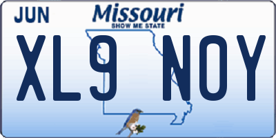 MO license plate XL9N0Y