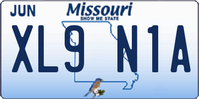 MO license plate XL9N1A
