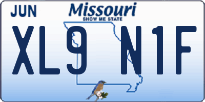 MO license plate XL9N1F