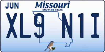MO license plate XL9N1I