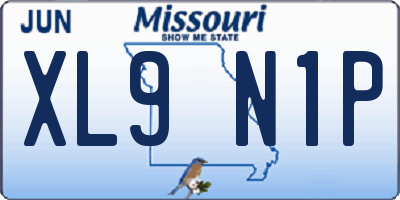 MO license plate XL9N1P