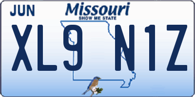 MO license plate XL9N1Z