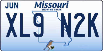 MO license plate XL9N2K