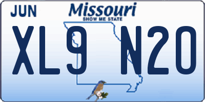 MO license plate XL9N2O