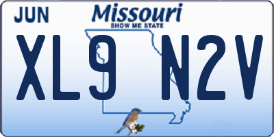 MO license plate XL9N2V