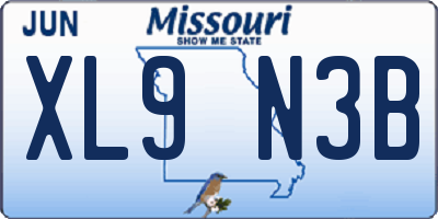 MO license plate XL9N3B