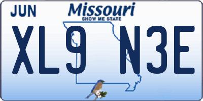 MO license plate XL9N3E