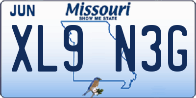 MO license plate XL9N3G