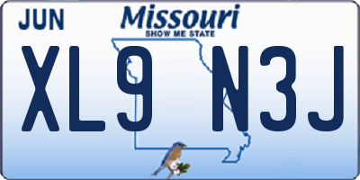 MO license plate XL9N3J