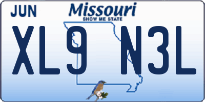 MO license plate XL9N3L