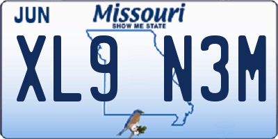 MO license plate XL9N3M