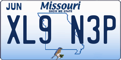 MO license plate XL9N3P