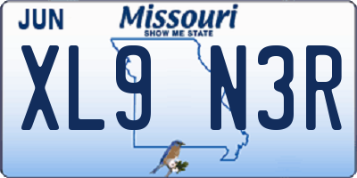 MO license plate XL9N3R