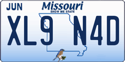 MO license plate XL9N4D