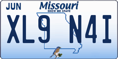 MO license plate XL9N4I