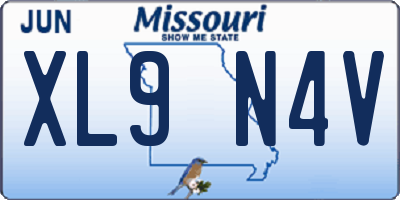 MO license plate XL9N4V