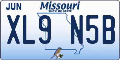 MO license plate XL9N5B