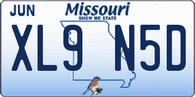 MO license plate XL9N5D