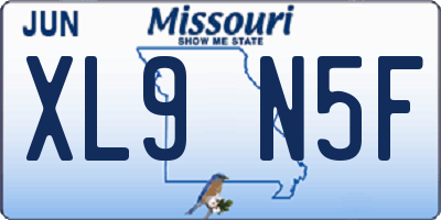 MO license plate XL9N5F