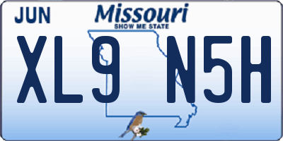 MO license plate XL9N5H