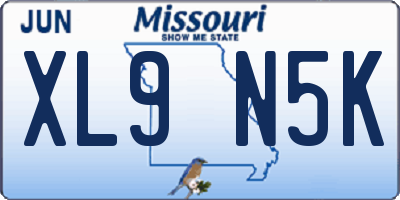 MO license plate XL9N5K