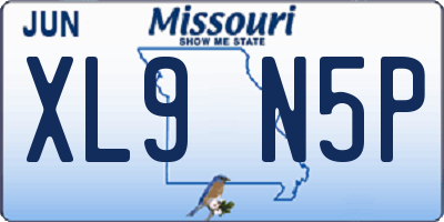 MO license plate XL9N5P