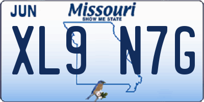 MO license plate XL9N7G