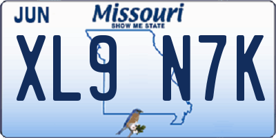 MO license plate XL9N7K