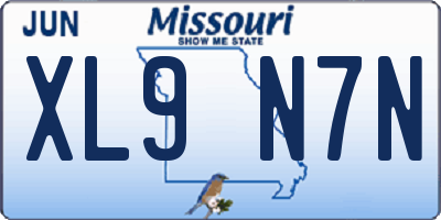 MO license plate XL9N7N