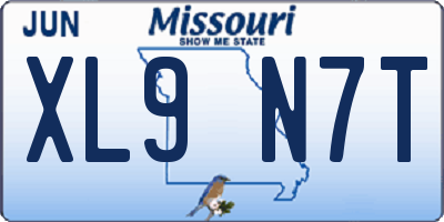 MO license plate XL9N7T