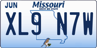 MO license plate XL9N7W