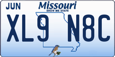 MO license plate XL9N8C