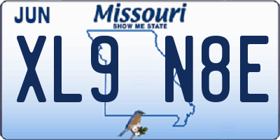 MO license plate XL9N8E