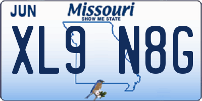 MO license plate XL9N8G