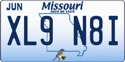 MO license plate XL9N8I
